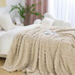 Aganear Fleece Throw Blanket: Soft, Lightweight & Cozy Blanket for Women - Ideal Gift for Any Occasion (50"x60", Khaki) - Image 3