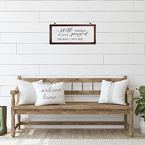 51WOpmkFeZS._SL500_.jpg Rustic Wood Wall Sign: 'I Remember Praying for What I Have' - Vintage Farmhouse Decor - Image 7