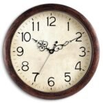 KECYET Wall Clock, Vintage Wall Clocks Battery Operated Quartz Silent Non-Ticking 8 Inch Retro Rustic Style Clock Decorative for Kitchen,Bathroom Home Office (Bronze)