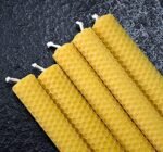 DEYBBY Handmade Dripless Beeswax Taper Candles – Set of 6 Brown Honeycomb Candles for Dinner Parties - Image 9