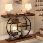 LIFECHOVY 41.3" Industrial Console Table for Entryway: Narrow Sofa Table with Storage, Rustic Brown. - Image 4
