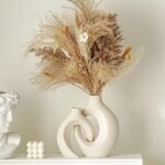 Lvases Snuggle Hollow Ceramic Vase Set of 2 - Nordic Boho Chic Flower Vases for Home Decor, Milky White (6.3" W x 8.4" H) - Image 3
