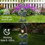 IVCOOLE Resin Cat Statue with Solar Lantern - Stunning 15.3" Garden Decor, Perfect Outdoor Gift! - Image 5