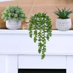 Winlyn 3-Pc Assorted Artificial Succulent Plants Set in Gray Geometric Pots for Indoor/Outdoor Decor. Perfect for Gifts! - Image 3