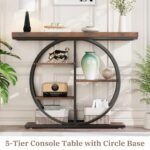 LIFECHOVY 41.3" Industrial Console Table for Entryway: Narrow Sofa Table with Storage, Rustic Brown. - Image 5