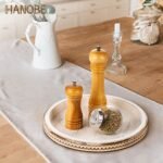 Hanobe Wood Decorative Serving Tray: White Washed Round Rustic Tray for Coffee Table & Kitchen - Image 9