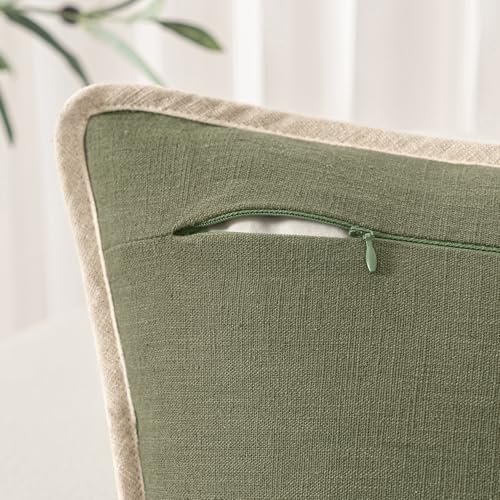 51jDux1JO9L._SL500_.jpg ANRODUO Set of 2 Olive Green Decorative Throw Pillow Covers, 18x18 Inch, Boho Farmhouse Style for Couch & Living Room. - Image 6