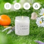 Sage & Citrus Aromatherapy Candles - 7 oz Soy Wax Jar, 50-Hour Long-Lasting Gift for Women - Image 3