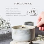 Hidden Label Large 14.8oz Vanilla Caramel Candle - 3 Wicks, Soy Wax, Ceramic Jar, Perfect Gift for Women - Image 4