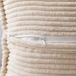 MIULEE Set of 2 Super Soft Beige Corduroy Pillow Covers, Boho Striped 18x18 inches for Couch, Living Room Decor. - Image 7