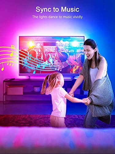 51kYQjXFMrL._SL500_.jpg KANTUTOE 13.1FT RGB TV LED Backlights for 32-65 Inch TVs, Music Sync, Bluetooth App & Remote, USB Powered for Gaming & Bedroom. - Image 5