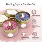 Inspireyes Aromatherapy Candles Gift Set for Women – Scented Soy Tins with Crystals & Flowers. - Image 2