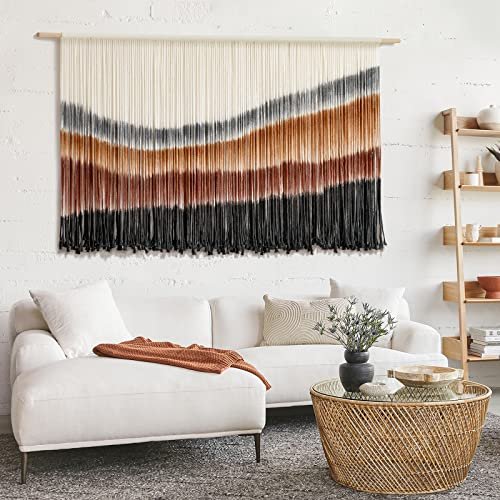 51nZm4xg7NL._SL500_.jpg Large Tie-Dye Macrame Wall Hanging - 57" W x 35" L - Stylish Home Decor for Any Room. - Image 4