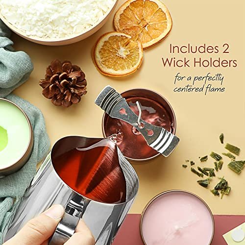 51nsCrCg4iL._SL500_.jpg Hearth & Harbor 10 lb Soy Candle Wax Kit: Premium Wax Flakes, 100 Cotton Wicks, Stickers & Centering Devices - Image 5