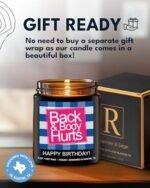 Funny Happy Birthday Candle: Unique Gift for 30th to 60th Birthdays, Back & Body Hurts Scent, Ready to Gift! - Image 4
