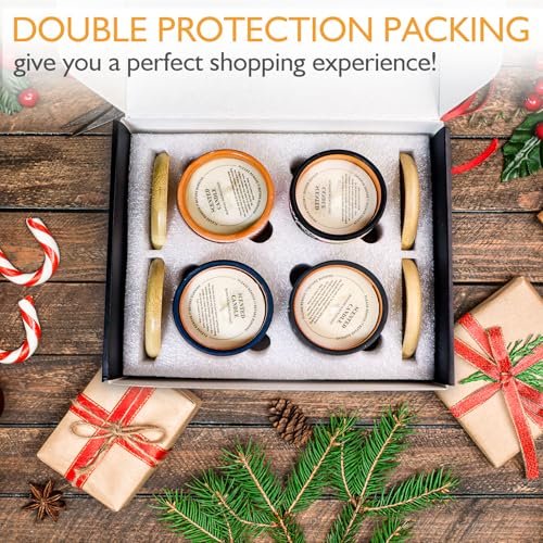 51wT5V1JAAL._SL500_.jpg 4-Pack Natural Soy Scented Candles for Women - Handmade Pottery Aromatherapy Gift Set for Any Occasion - Image 6