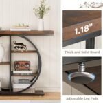 LIFECHOVY 41.3" Industrial Console Table for Entryway: Narrow Sofa Table with Storage, Rustic Brown. - Image 6