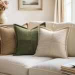 MIULEE Set of 2 Super Soft Beige Corduroy Pillow Covers, Boho Striped 18x18 inches for Couch, Living Room Decor. - Image 2