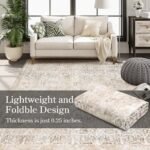 8x10 Collive Washable Area Rug in Beige: Non-Slip Boho Design for Living Room, Bedroom, or Office. Stain Resistant! - Image 4