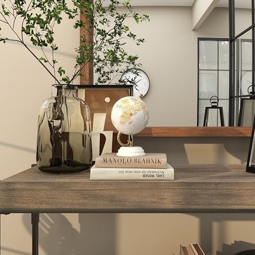 51zPJKgiawL._SL500_.jpg Deco 79 Marble Globe with White Base - 5" x 5" x 8" Elegant Decoration for Home or Office. - Image 9