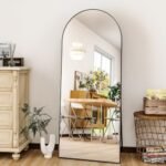 HARRITPURE 56"x21" Full-Length Arch Floor Mirror: Stylish Aluminum Frame, Free-Standing or Wall-Mounted for Modern Bedrooms. - Image 3