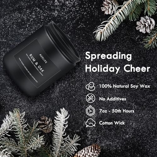 61EnihhrzL._SL500_.jpg Masculine Scented Candle Set | 4-Pack Aromatherapy Gifts - Teakwood, Whiskey Tobacco, Rum, Cedar - Image 3