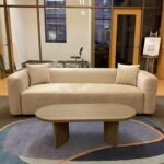 Acanva Cream Velvet 3-Seater Sofa: Modern Minimalist Comfort for Living Room or Apartment - Image 8