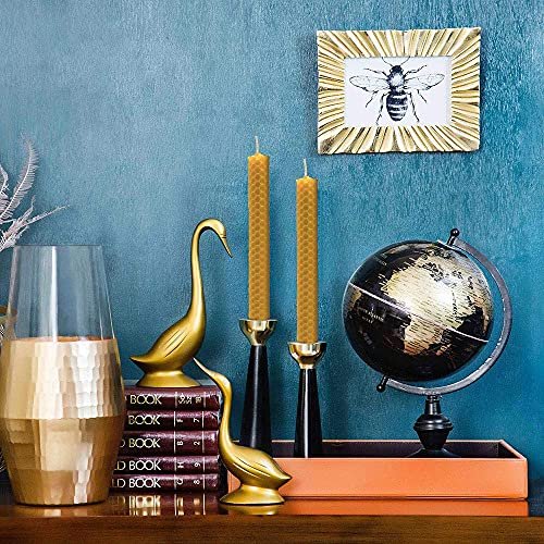 61nOePS9t8S._SL500_.jpg DEYBBY Handmade Dripless Beeswax Taper Candles – Set of 6 Brown Honeycomb Candles for Dinner Parties - Image 6