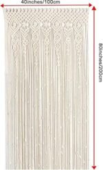 OIHYA Macrame Curtain Wall Hanging - Handmade Boho Curtains for Wedding Backdrop & Room Divider, 40"x80" - Image 5