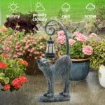 IVCOOLE Resin Cat Statue with Solar Lantern - Stunning 15.3" Garden Decor, Perfect Outdoor Gift! - Image 6