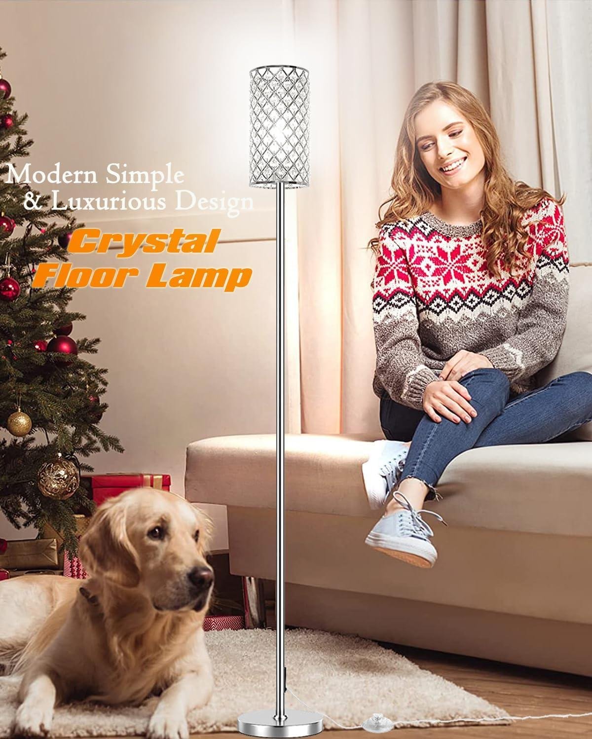 Our Review of Crystal Floor Lamps: Elegant Lighting with 3 CCT LEDs