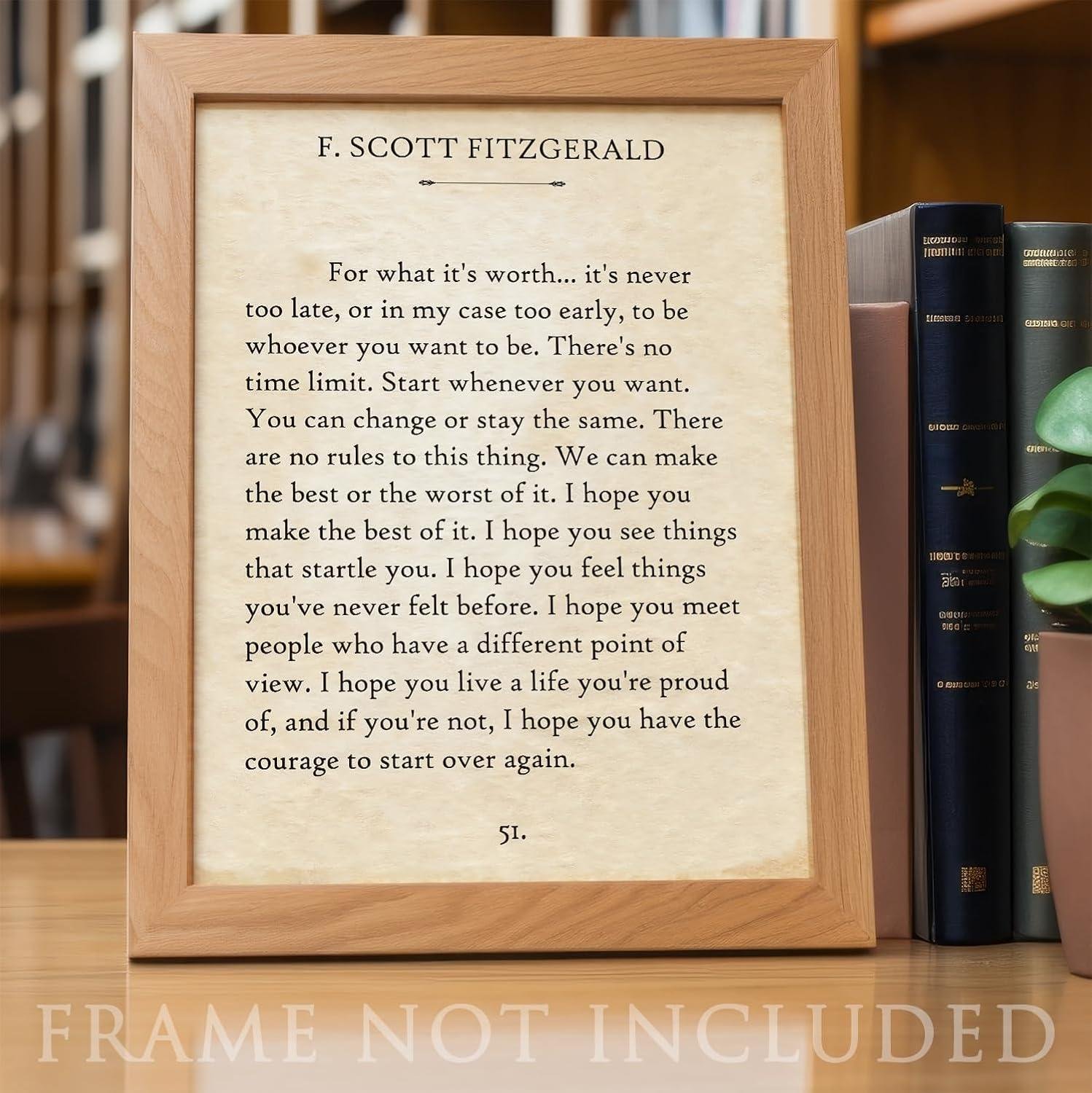 We Explore Fitzgerald's Timeless Words: Wall Art Review
