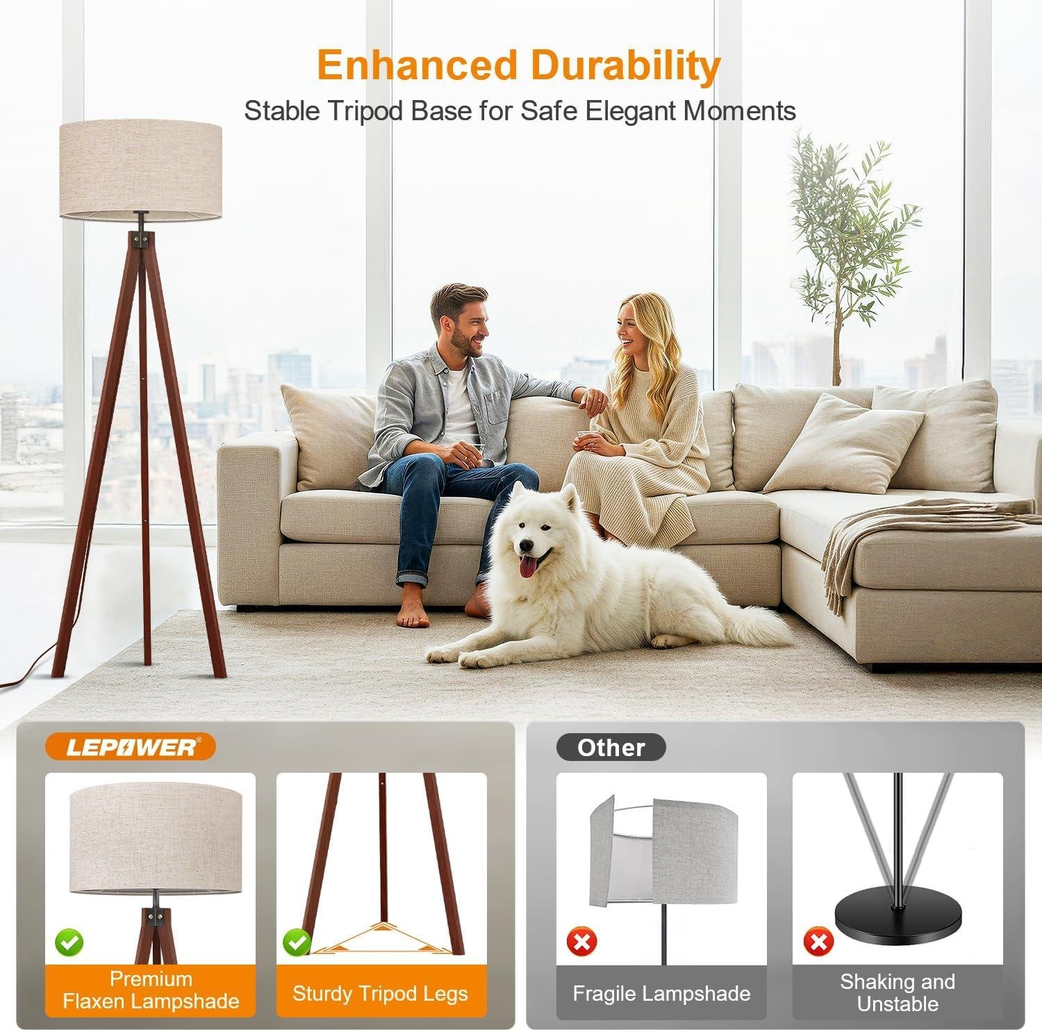 Our Review of LEPOWER Wood Tripod Floor Lamp: Stylish, Sturdy, and Bright