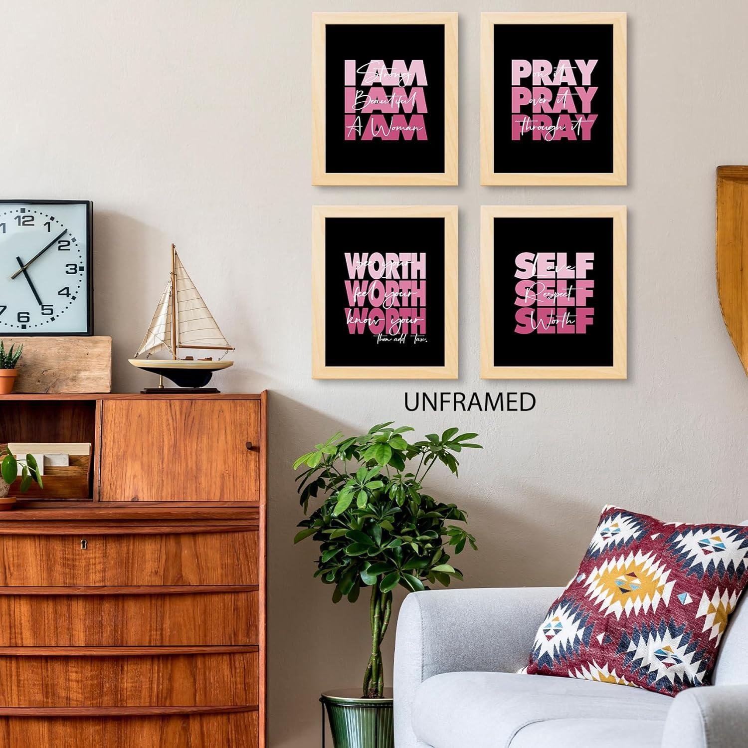 Elevating Her Space: Our Review of HUYAW Pink Inspirational Wall Art