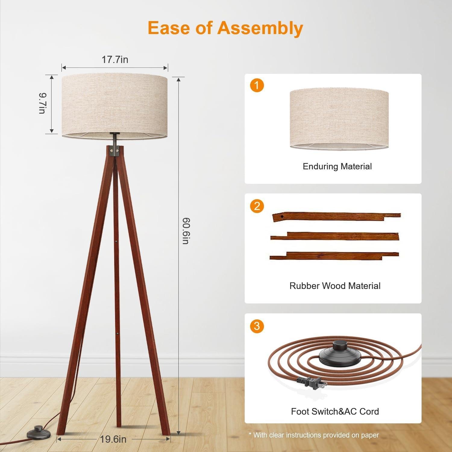 Our Review of LEPOWER Wood Tripod Floor Lamp: Stylish, Sturdy, and Bright