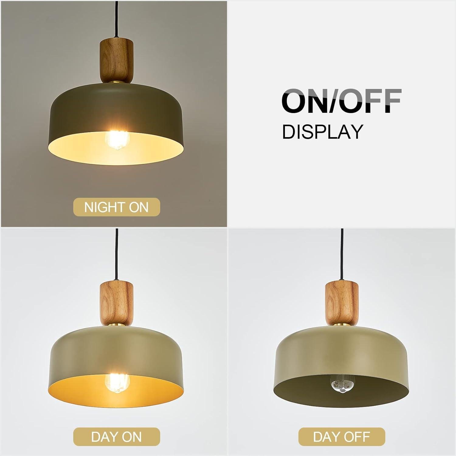 our Review: TeHenoo Contemporary Green Pendant Light with Wood & Brass Accents