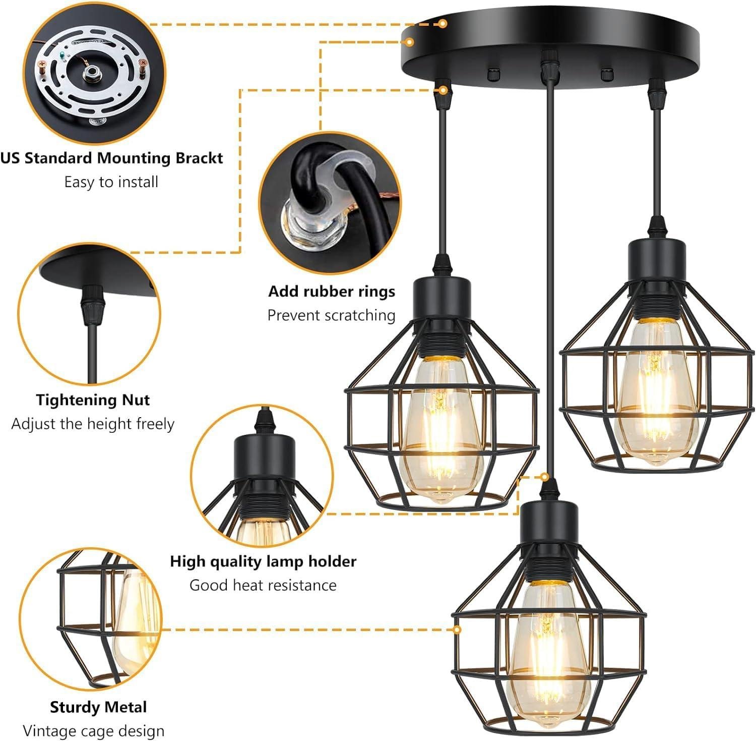 Why we Love the FadimiKoo ⁢3-Light Farmhouse ​Pendant ‌Lamp