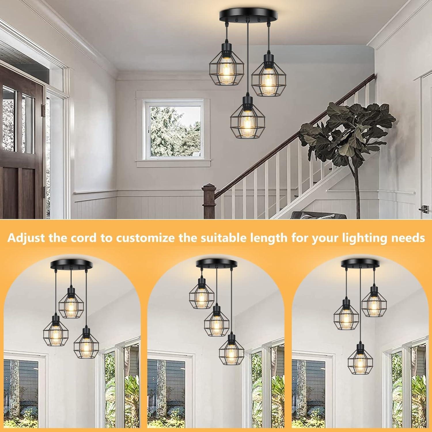 Why We Love the FadimiKoo 3-Light Farmhouse Pendant​ Lamp