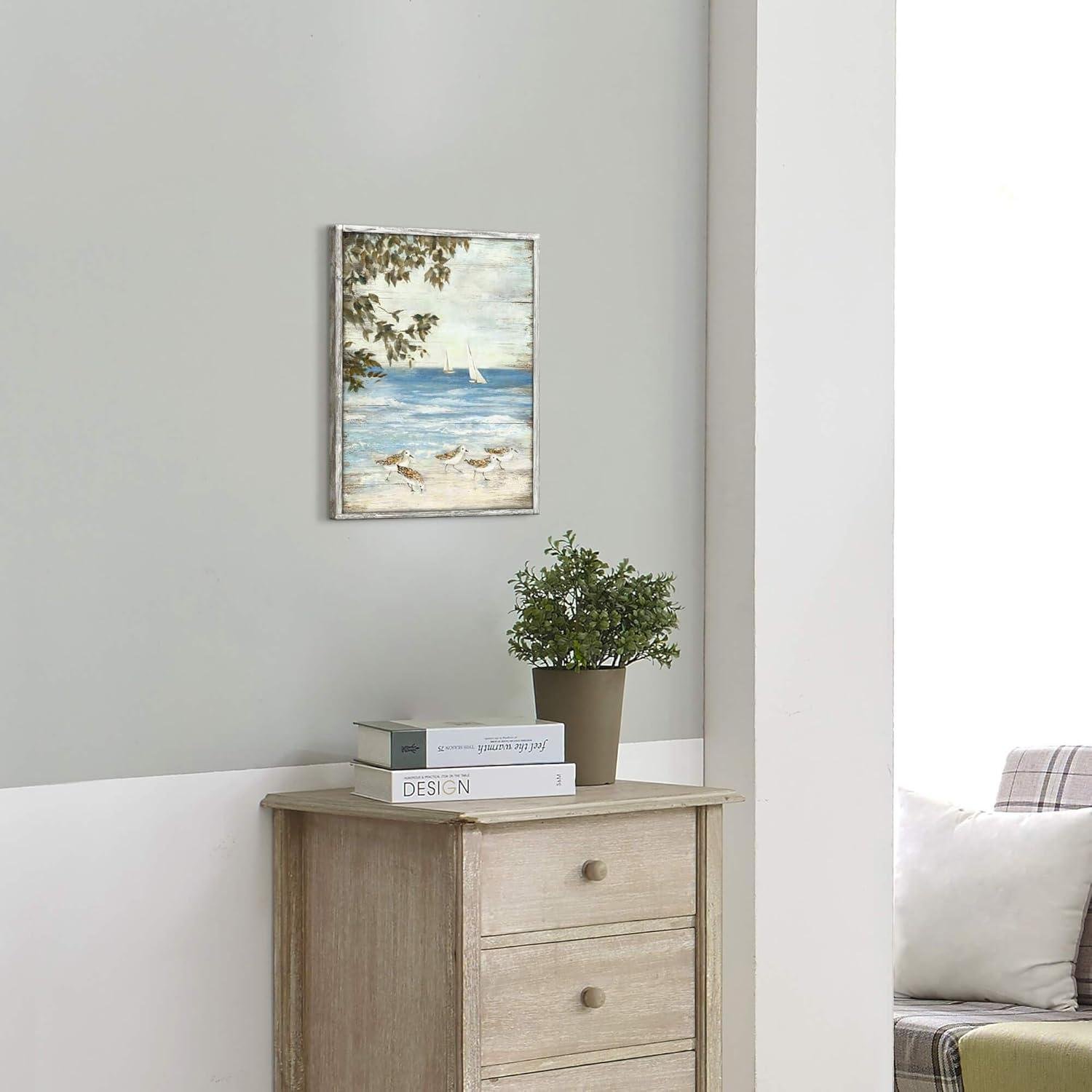 We Explore the Ocean Abstract: Serene Bathroom Art