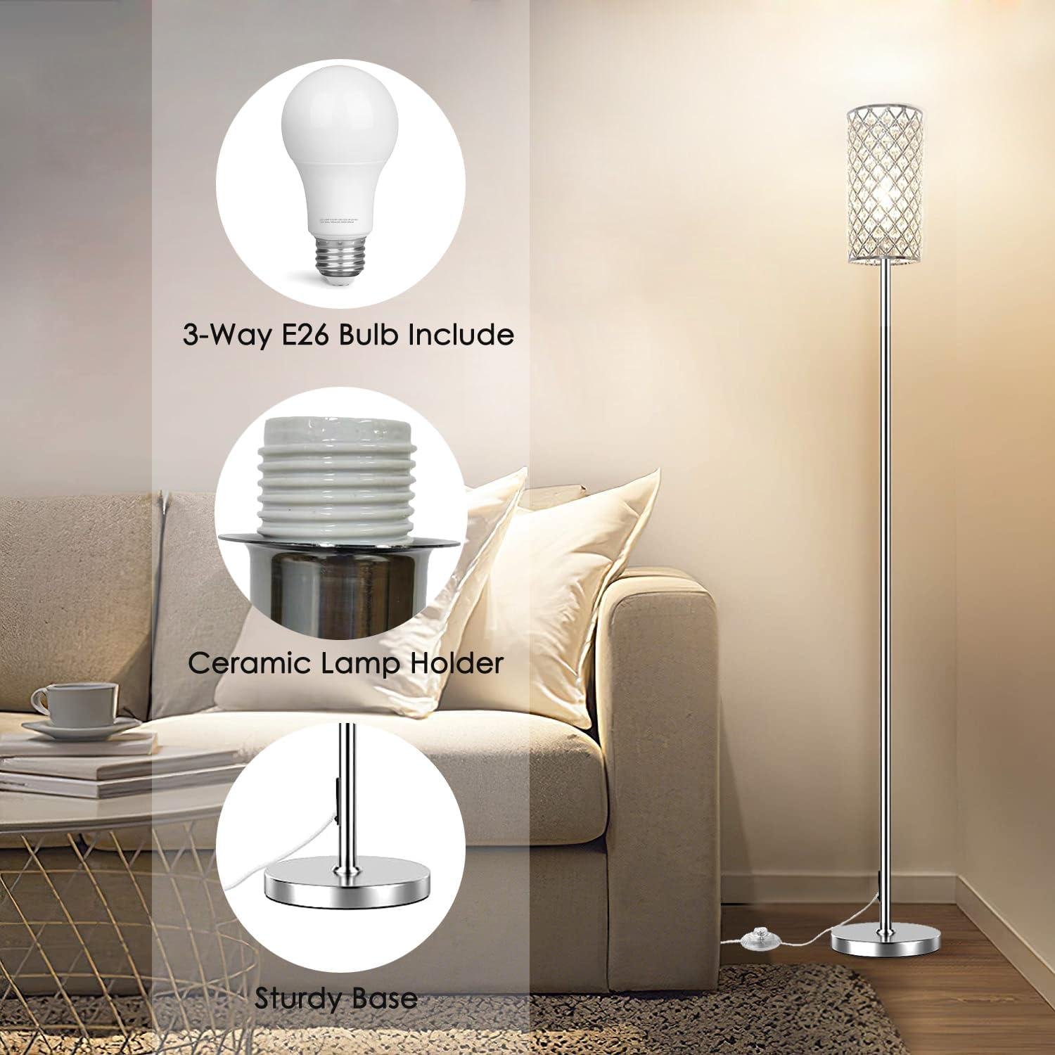 Our Review of Crystal Floor Lamps: Elegant Lighting with 3 CCT LEDs