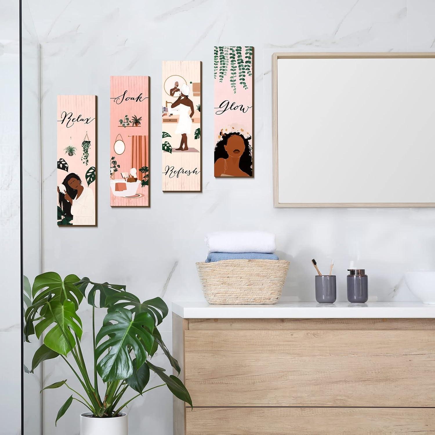 Elevating Our Bathroom: Yookeer's Boho black Women Art
