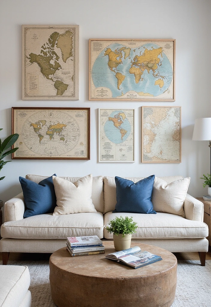 10 Nautical Wood Wall Art Ideas That Will Transform Your Space into a Coastal Paradise! - 2. Nautical Maps: A Historical Twist