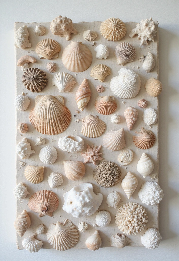 10 Nautical Wood Wall Art Ideas That Will Transform Your Space into a Coastal Paradise! - 8. Shells and Coral: The Beauty of the Sea
