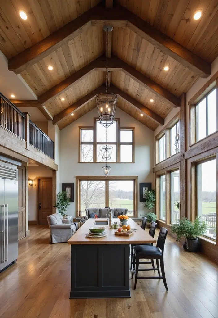 15 Jaw-Dropping Barndominium Interiors That Blend Rustic Charm with Modern Elegance! - 1. The Inviting Open Floor Plan