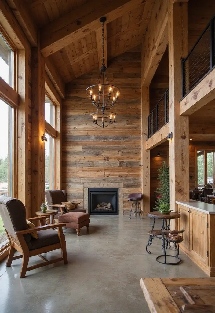 15 Jaw-Dropping Barndominium Interiors That Blend Rustic Charm with Modern Elegance! - 2. Rustic Wooden Accents