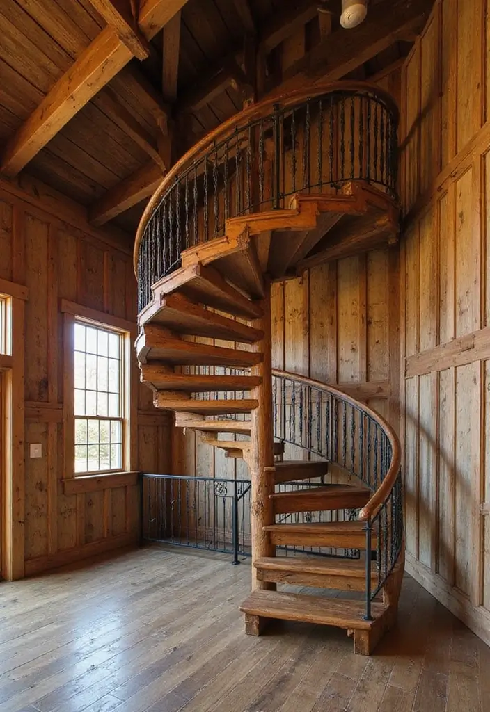 15 Jaw-Dropping Barndominium Interiors That Blend Rustic Charm with Modern Elegance! - 9. Unique Staircases