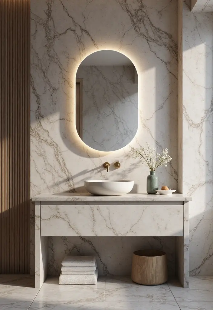 15 Luxury Bathroom Vanities That’ll Make You Feel Like Royalty (You Won't Believe #8!) - 1. Opulent Marble Majesty