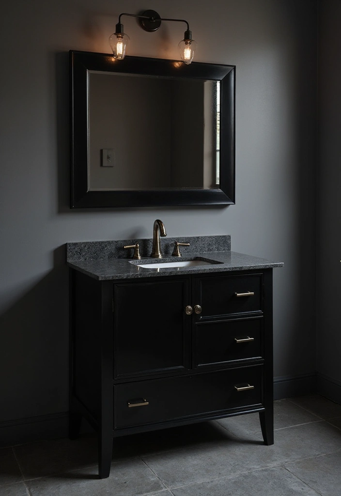 15 Luxury Bathroom Vanities That’ll Make You Feel Like Royalty (You Won't Believe #8!) - 6. Bold Black Statement