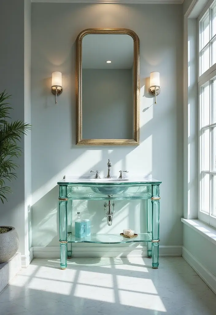 15 Luxury Bathroom Vanities That’ll Make You Feel Like Royalty (You Won't Believe #8!) - 9. Luxurious Glass Vanities