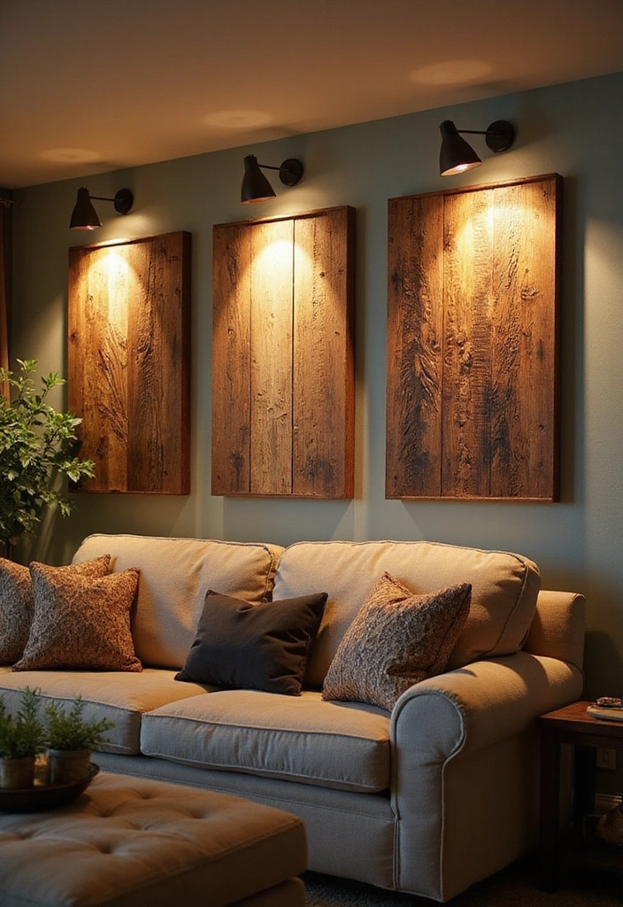 15 Rustic Lighting Ideas That'll Transform Your Home into a Cozy Retreat! - 12. Light-Up Wall Art